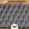 100 Digital Stitching Double Diamond White Stitching on Black Vinyl