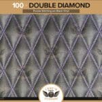 100 Digital Stitching Double Diamond Purple Stitching on Black Vinyl