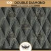 100 Digital Stitching Double Diamond Silver Stitching on Black Vinyl
