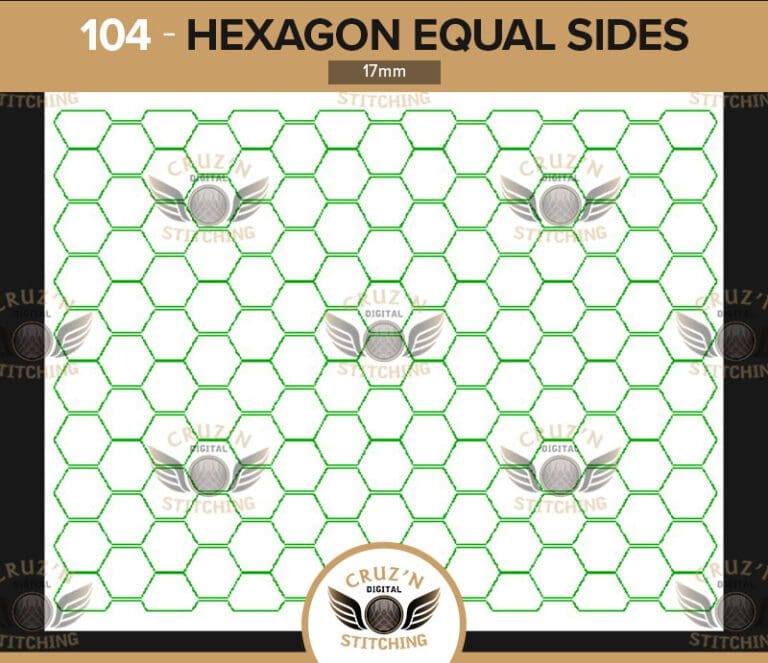 104 Cruzn Digital Stitching Hexagon Equal Sides 17mm