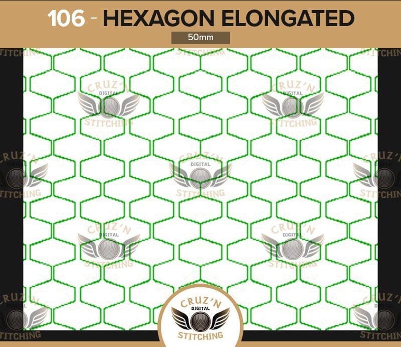 106 Cruzn Digital Stitching Hexagon Elongated 50mm