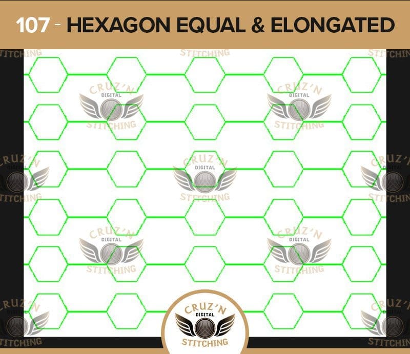 107 Cruzn Digital Stitching Hexagon Equal and Elongated