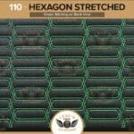 110 Digital Inserts Hexagon Stretched Double Stitched Green Black Vinyl