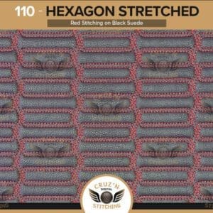 110 Digital Inserts Hexagon Stretched Double Stitched Red Black Vinyl