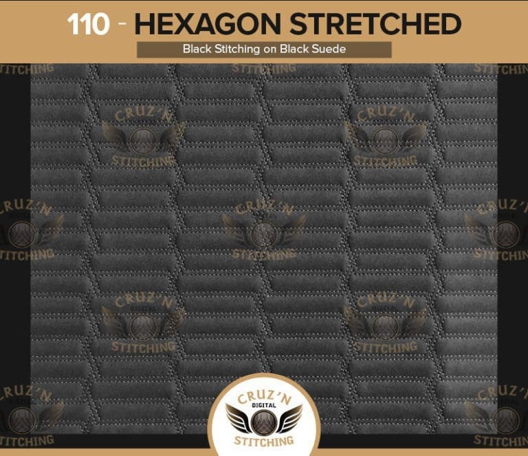 110 Digital Inserts Hexagon Stretched Double Stitched Black Vinyl
