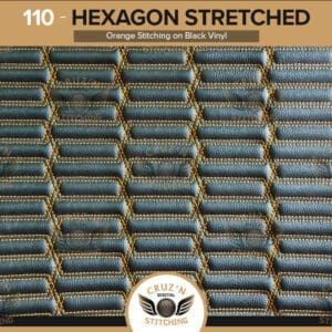 110 Digital Inserts Hexagon Stretched Double Stitched Gold Black Vinyl