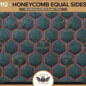 112 Cruzn Digital Inserts Honeycomb Equal Sides Red Stitching Black Suede 17mm