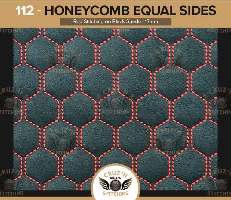 112 Cruzn Digital Inserts Honeycomb Equal Sides Red Stitching Black Suede 17mm