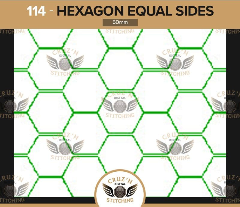 114 Cruzn Digital Stitching Hexagon Equal Sides 50mm