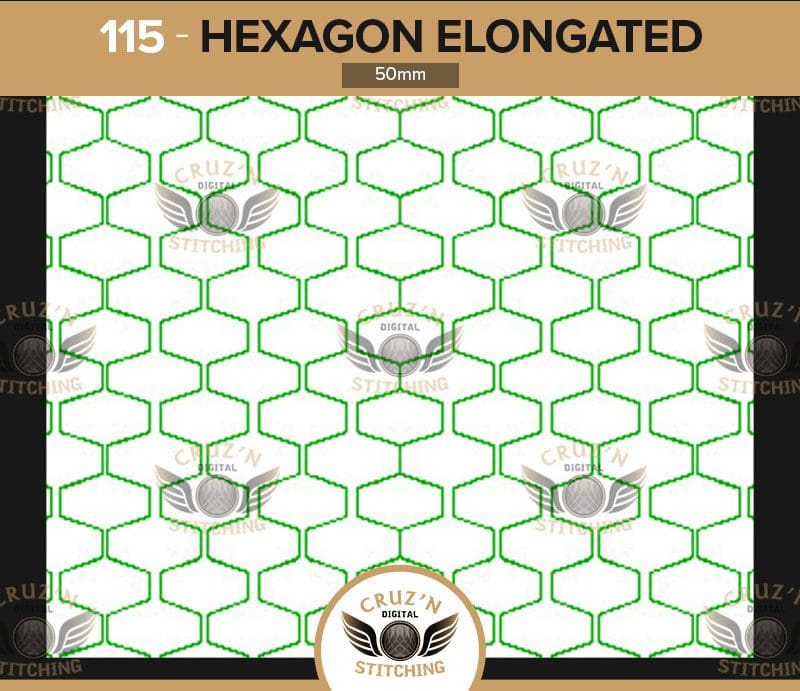115 Cruzn Digital Stitching Hexagon Elongated 50mm