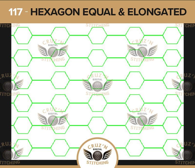 117 Cruzn Digital Stitching Hexagon Equal and Elongated