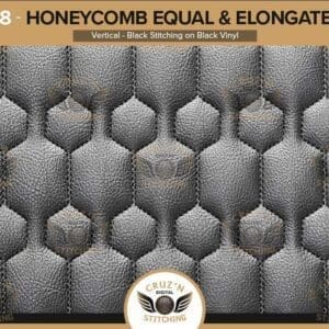 118 Cruzn Digital Stitching Honeycomb Equal and Elongated Black Vinyl Black Stitching Vertical