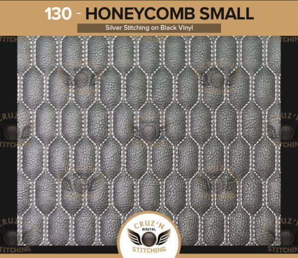 130 Cruzn Digital Inserts Honeycomb Small Silver Stitching Black Vinyl