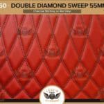 150 Cruzn Digital Stitching Double Diamond Sweep Charcoal Stitching Red Vinyl 55mm