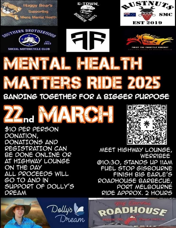Eastern PreMeet Mental Health Matters Ride | Motorcycle Events VIC