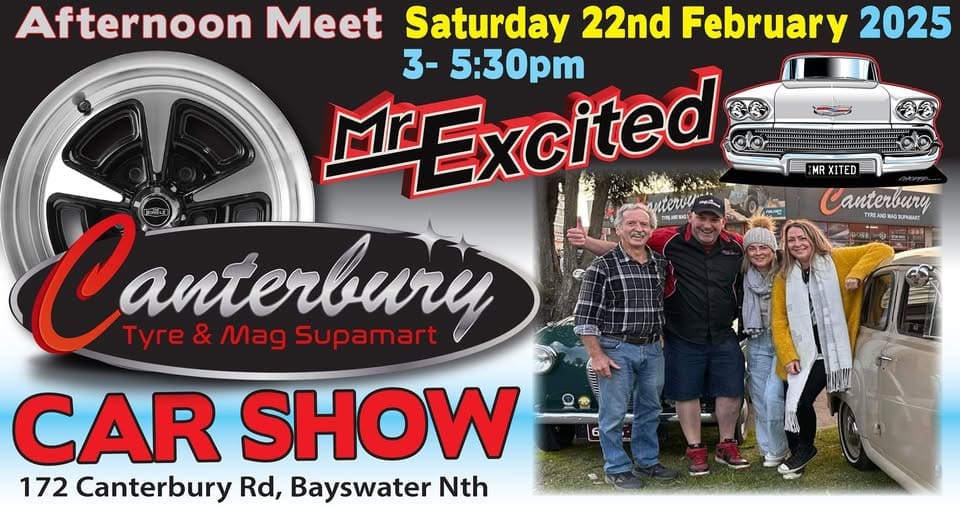 Mr Excited, Canterbury Tyre and Mag Supamart Car Show VIC