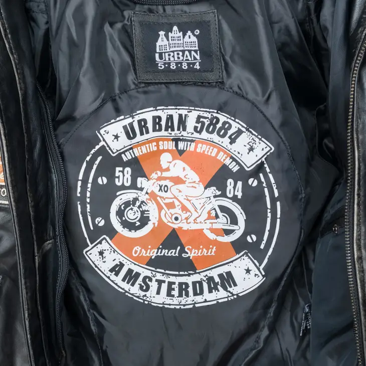 Ladies Leather Motorcycle Jacket with removable lining and armour vintage grey inner no lining