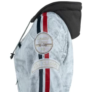 Ladies Leather Motorcycle Jacket with removable lining and armour vintage grey left side close